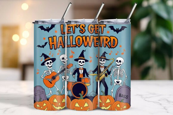 Download Halloween Skeleton Band Music Tumbler - Premium Resources