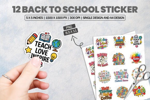Download Back to School Sticker Bundle Design - Design Collection